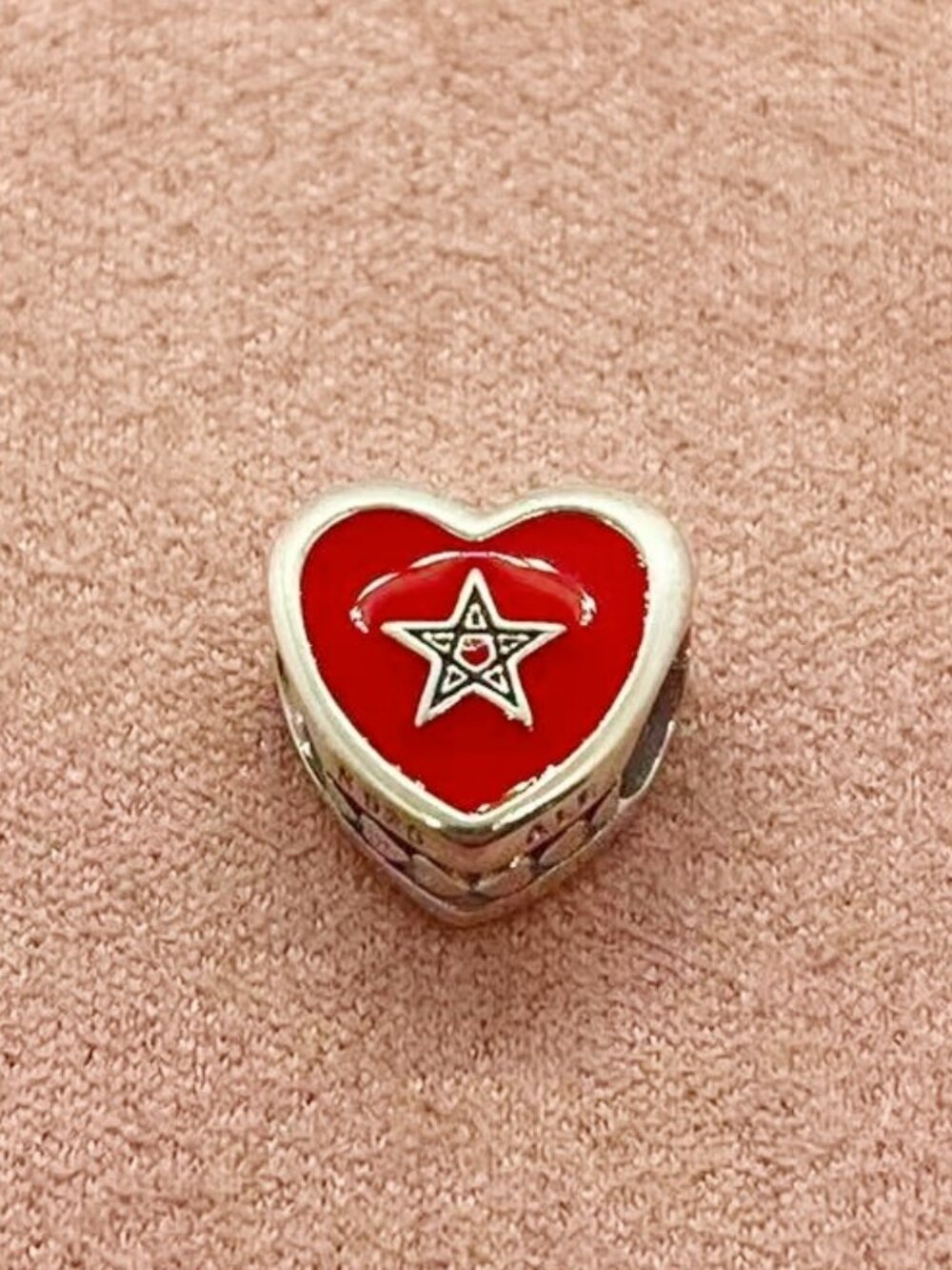 Pandora Morocco Flag Heart bead Charm Pendant